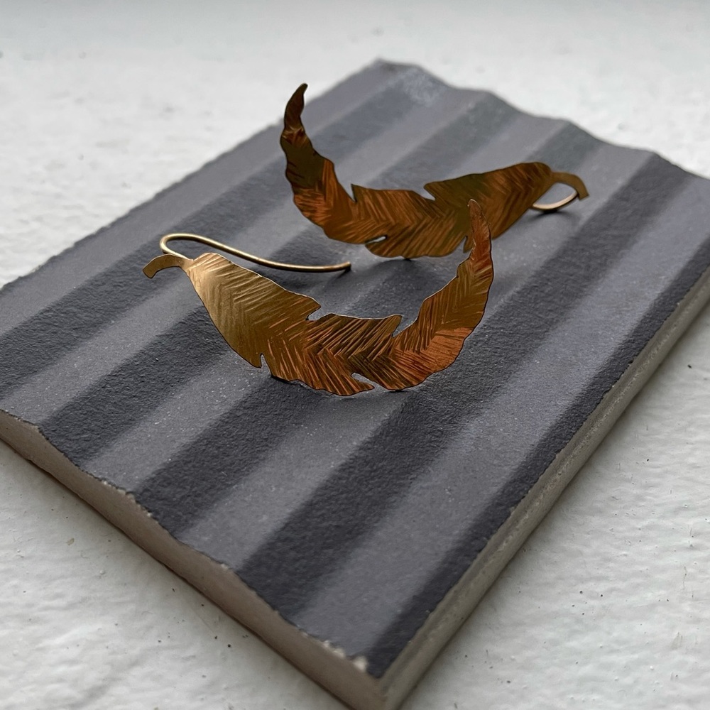 12k Gold Leaf Earrings